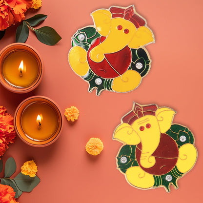 Decorative Lord Ganesha Wall Hanging Stickers (2 Pc) signaturekarts