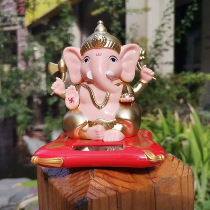 Solar-Powered Dancing Ganesha Idol – Decorative Lord Ganpati Showpiece with Movement signaturekarts