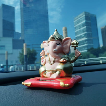 Solar-Powered Dancing Ganesha Idol – Decorative Lord Ganpati Showpiece with Movement signaturekarts
