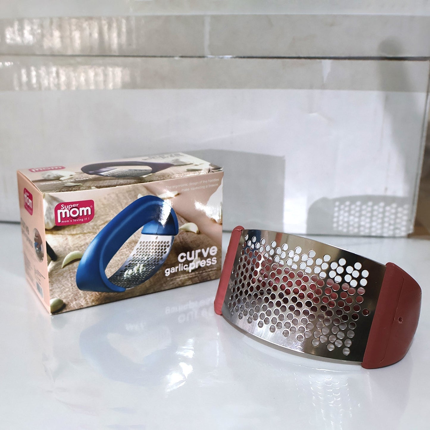 Supermom Premium Curve Garlic Press Crusher (1 Pc) signaturekarts