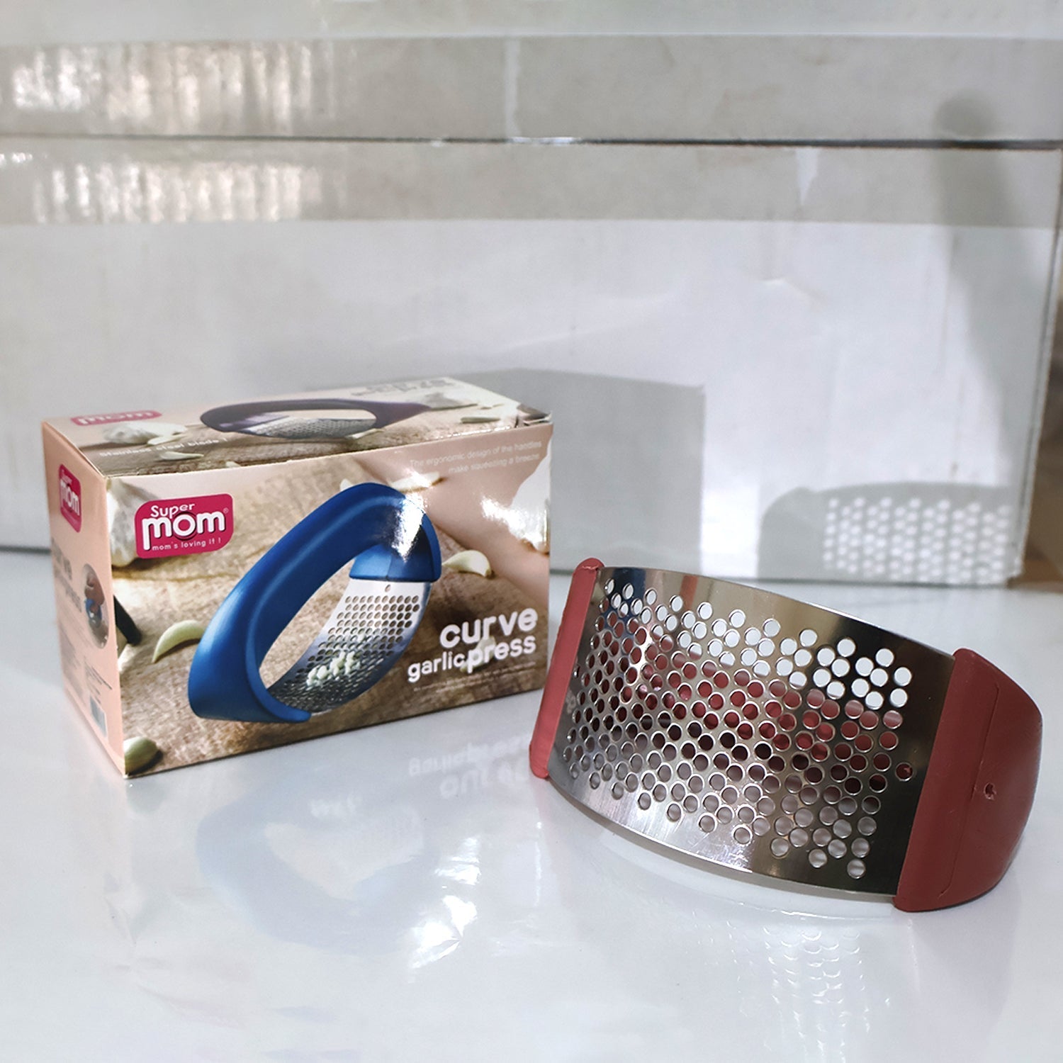 Supermom Premium Curve Garlic Press Crusher (1 Pc) signaturekarts