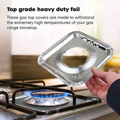 Aluminum Gas Stove Burner Protector Covers (10 Pc / 23x23 cm) signaturekarts