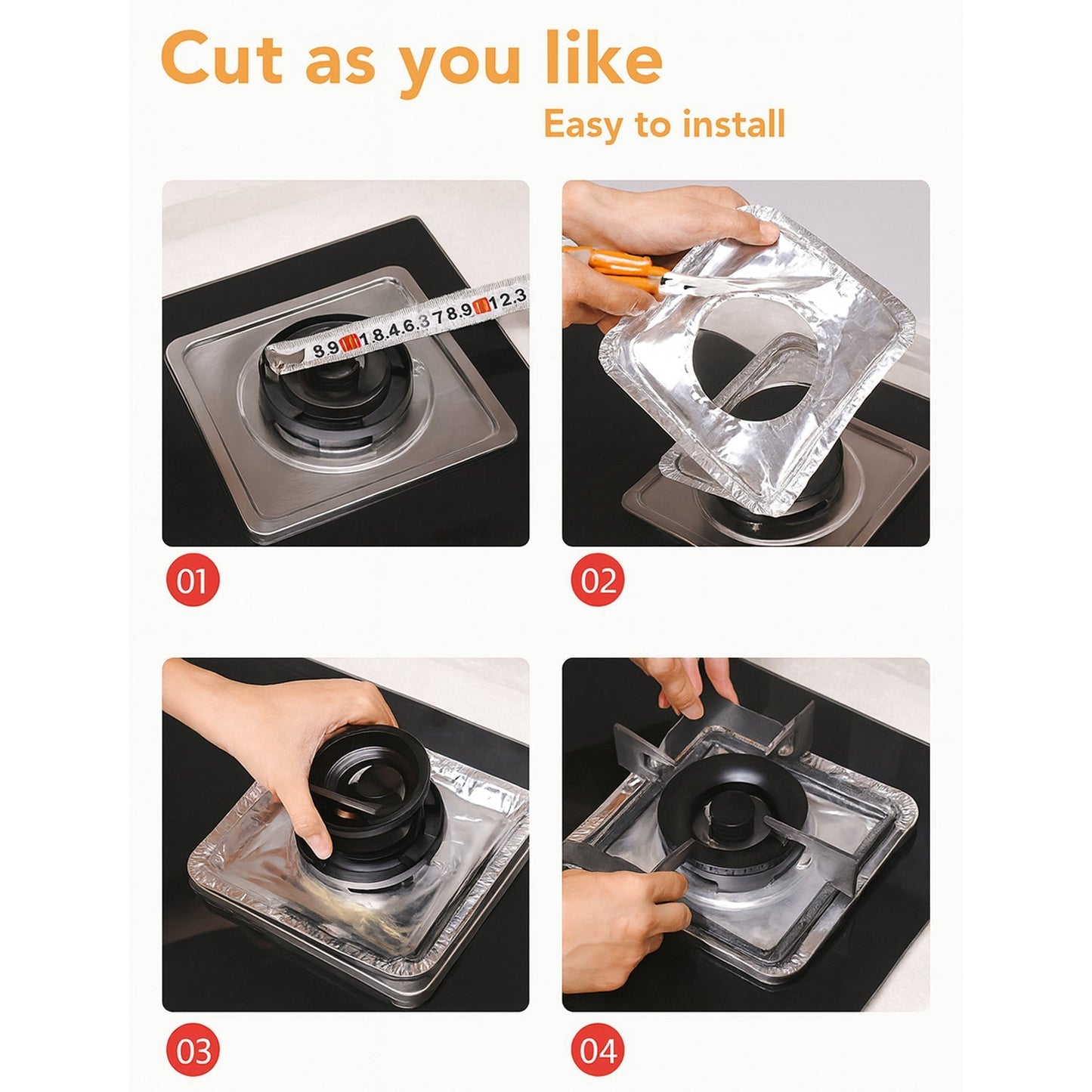 Aluminum Gas Stove Burner Protector Covers (10 Pc / 23x23 cm) signaturekarts