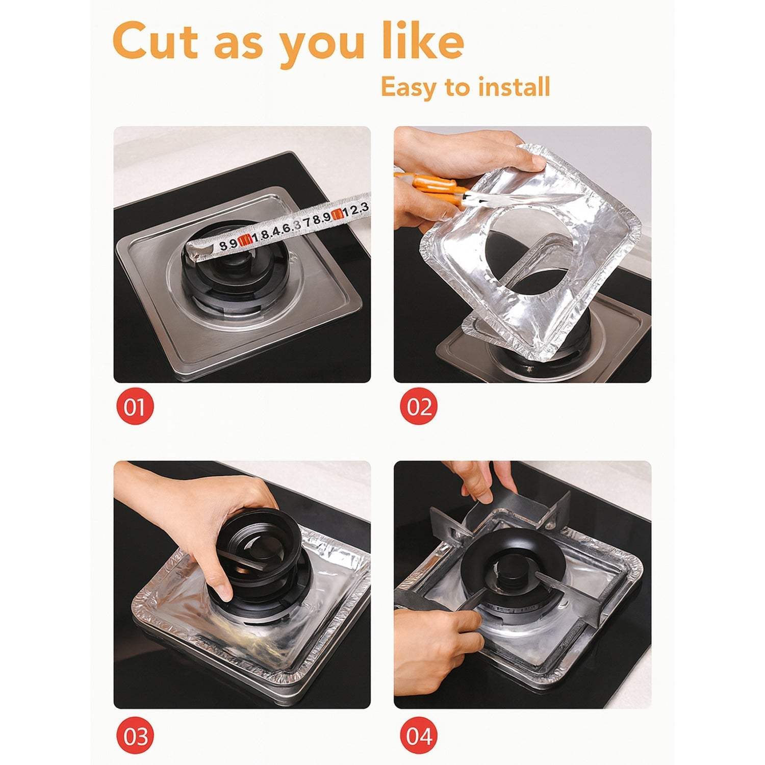 Aluminum Gas Stove Burner Protector Covers (10 Pc / 23x23 cm) signaturekarts