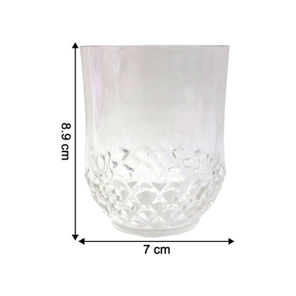 Transparent Diamond-Pattern Drinking Glass Set (6 Pc Set) The Morsignaturekarts