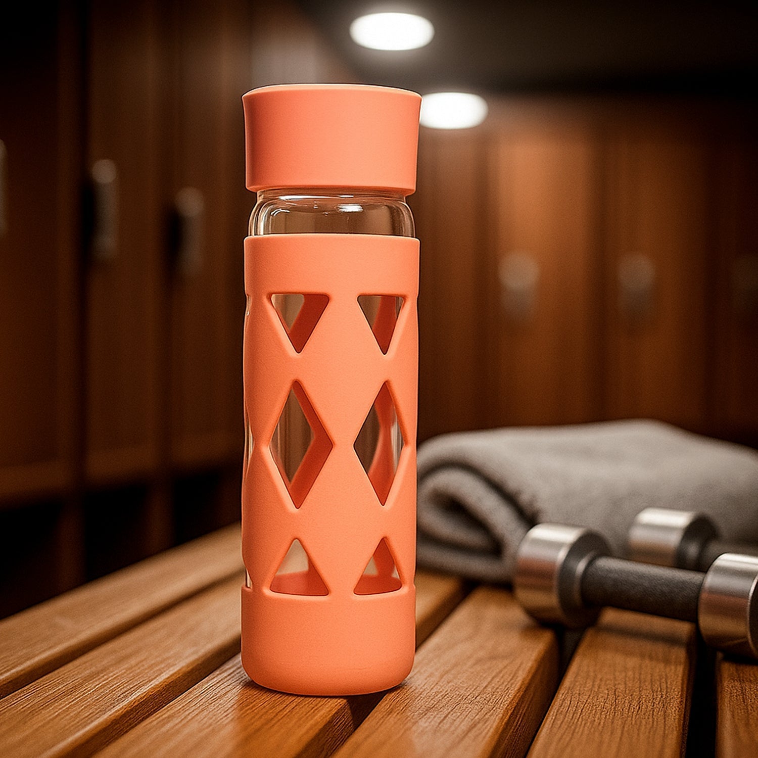Glass Water Bottle with Protective Sleeve - (1 Pc / 480 ML) signaturekarts