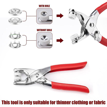 Heavy Duty Snap Button Fastener Plier Tool Kit (1 Set) signaturekarts