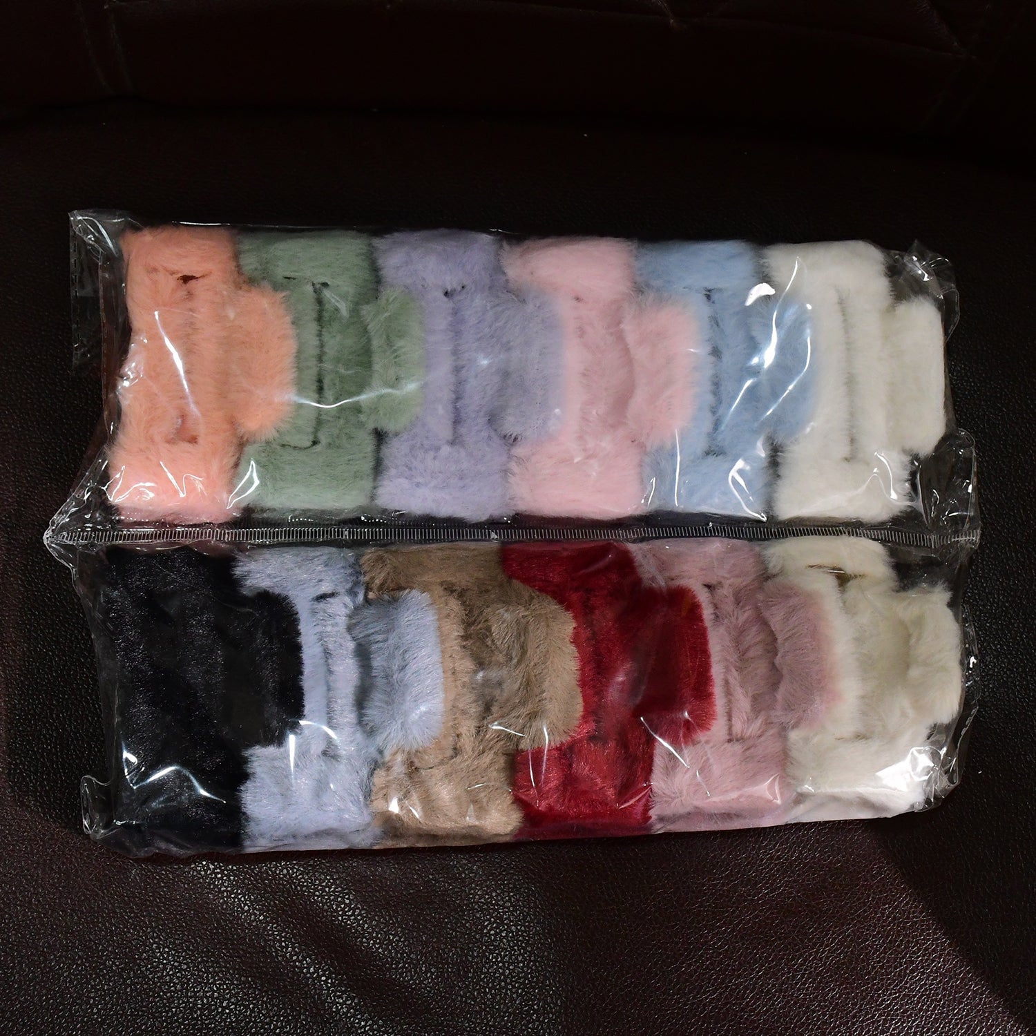Big-Size Soft Faux Fur Hair Claw Clips (12 Pc) signaturekarts