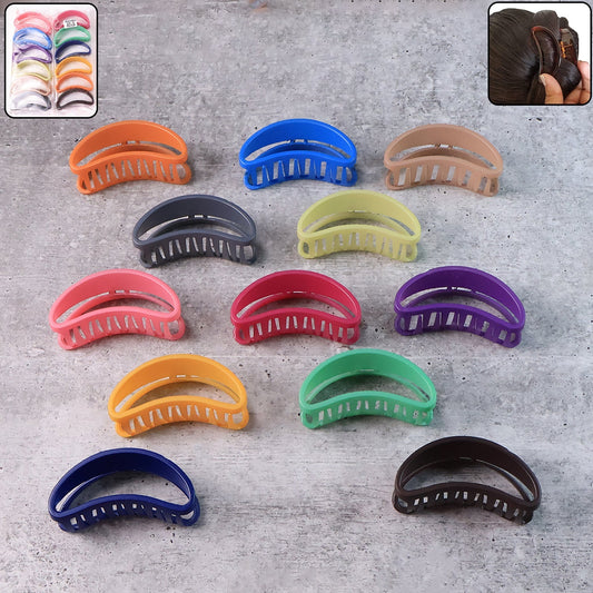 Plastic Hair Clamp Grip, Simple Matte Hair Barrette Clamp (12 Pc) Signature Kart