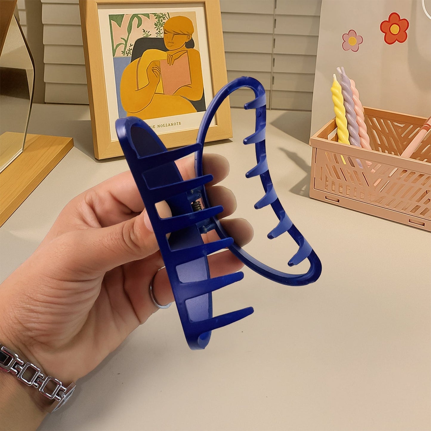 Plastic Hair Clamp Grip, Simple Matte Hair Barrette Clamp (12 Pc) Signature Kart