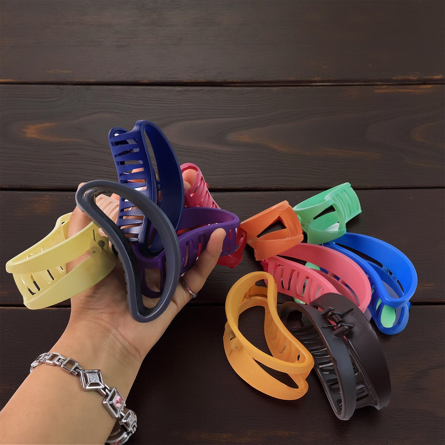 Plastic Hair Clamp Grip, Simple Matte Hair Barrette Clamp (12 Pc) Signature Kart