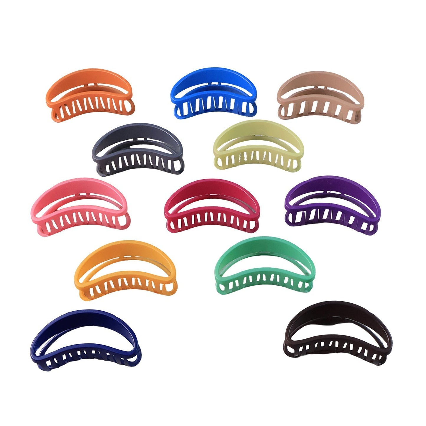 Plastic Hair Clamp Grip, Simple Matte Hair Barrette Clamp (12 Pc) Signature Kart