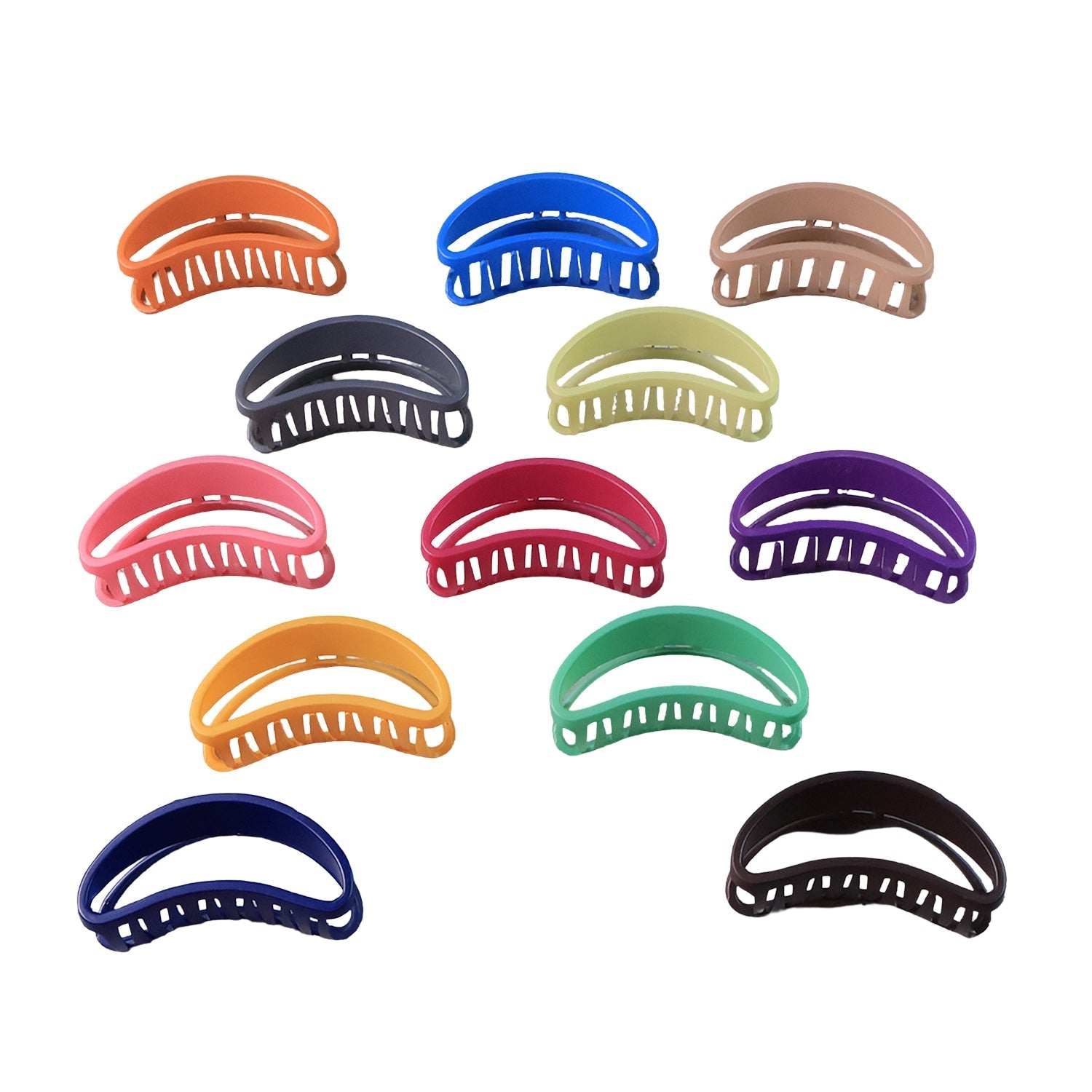 Plastic Hair Clamp Grip, Simple Matte Hair Barrette Clamp (12 Pc) Signature Kart