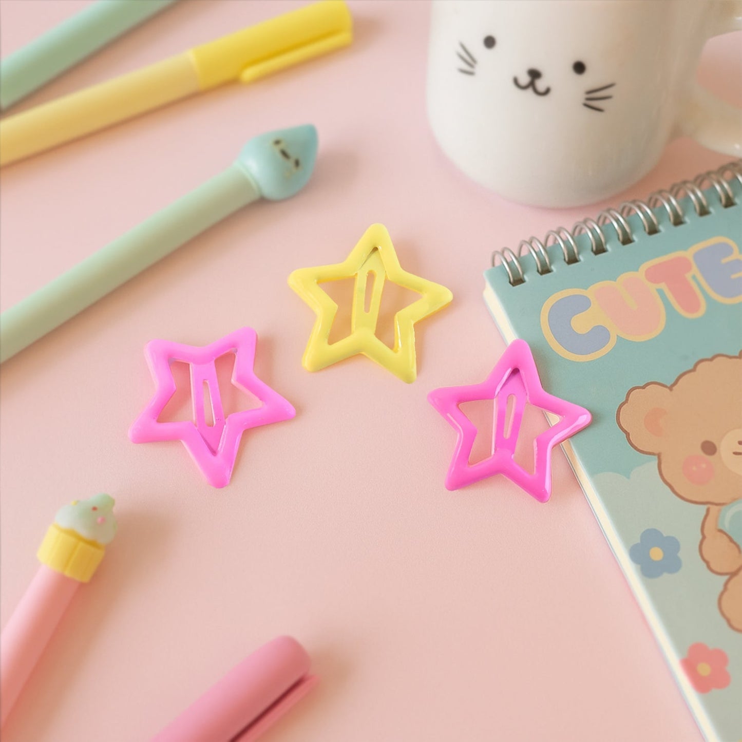 Star-Shaped Hair Clips for Girls - (3 Pc) signaturekarts