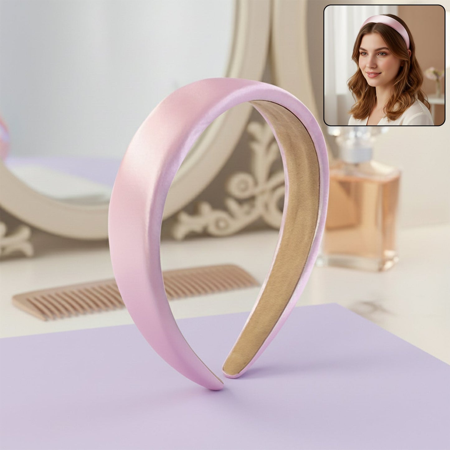 Elegant Padded Satin Finish Hairband (1 Pc) The Morsignaturekarts
