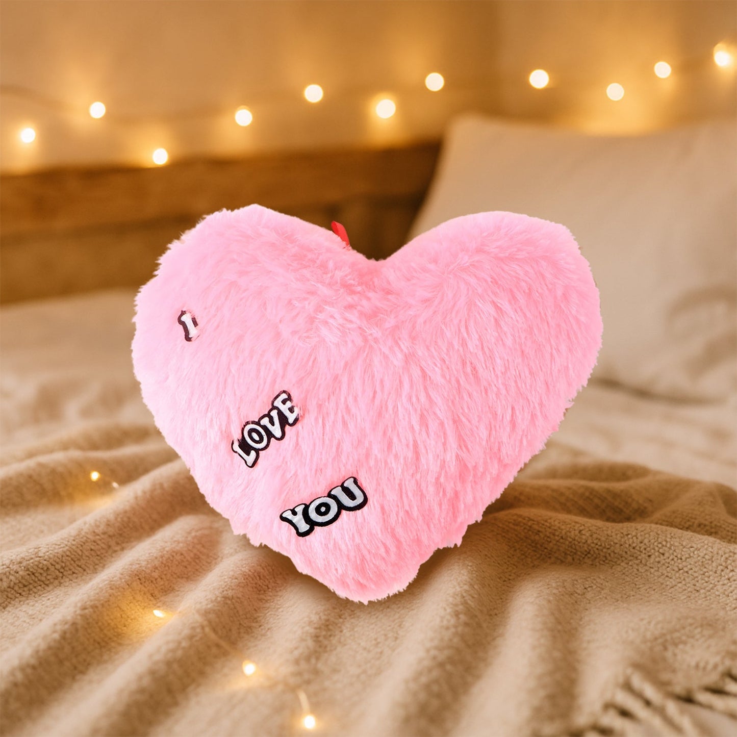 Soft Plush Heart Shape Cushion with "I Love You" (1 Pc) signaturekarts
