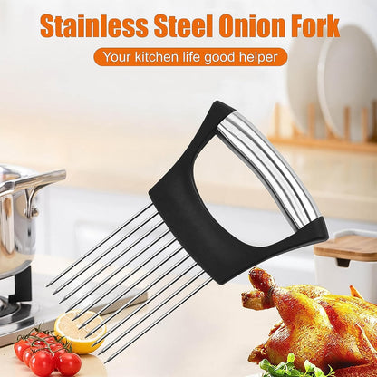Stainless Steel Onion Cutter & Vegetable Slicer Holder Tool (1 Pc) The Morsignaturekarts