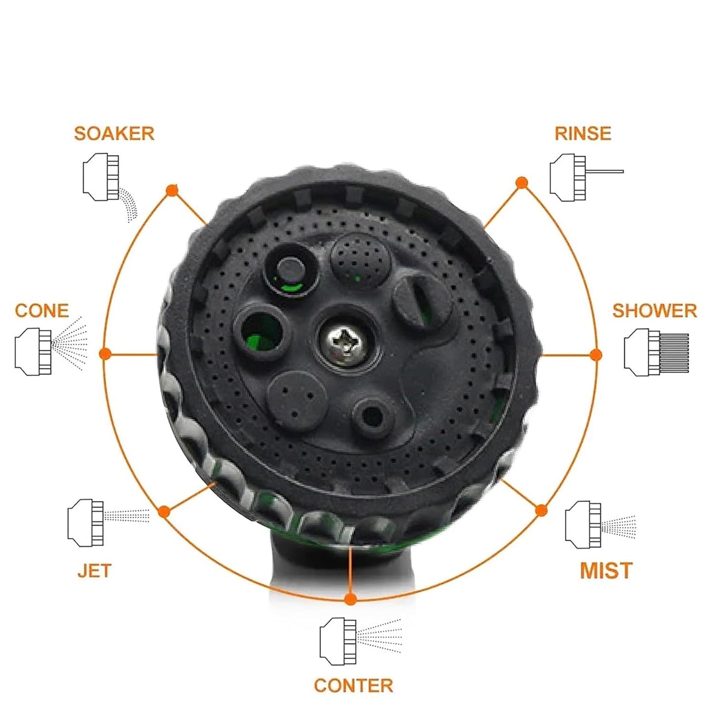 Multi-Pattern Garden Hose Spray Nozzle (1 Pc) signaturekarts