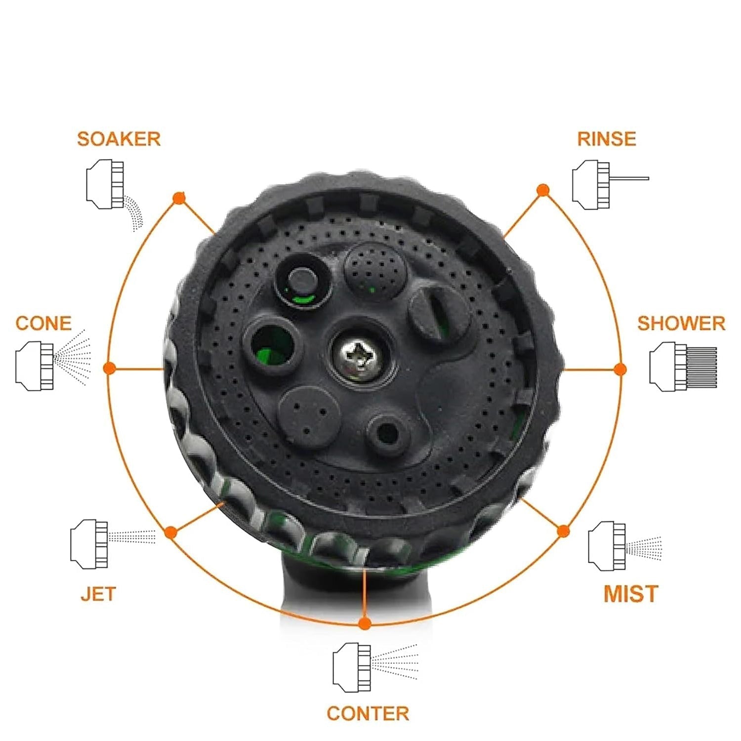 Multi-Pattern Garden Hose Spray Nozzle (1 Pc) signaturekarts
