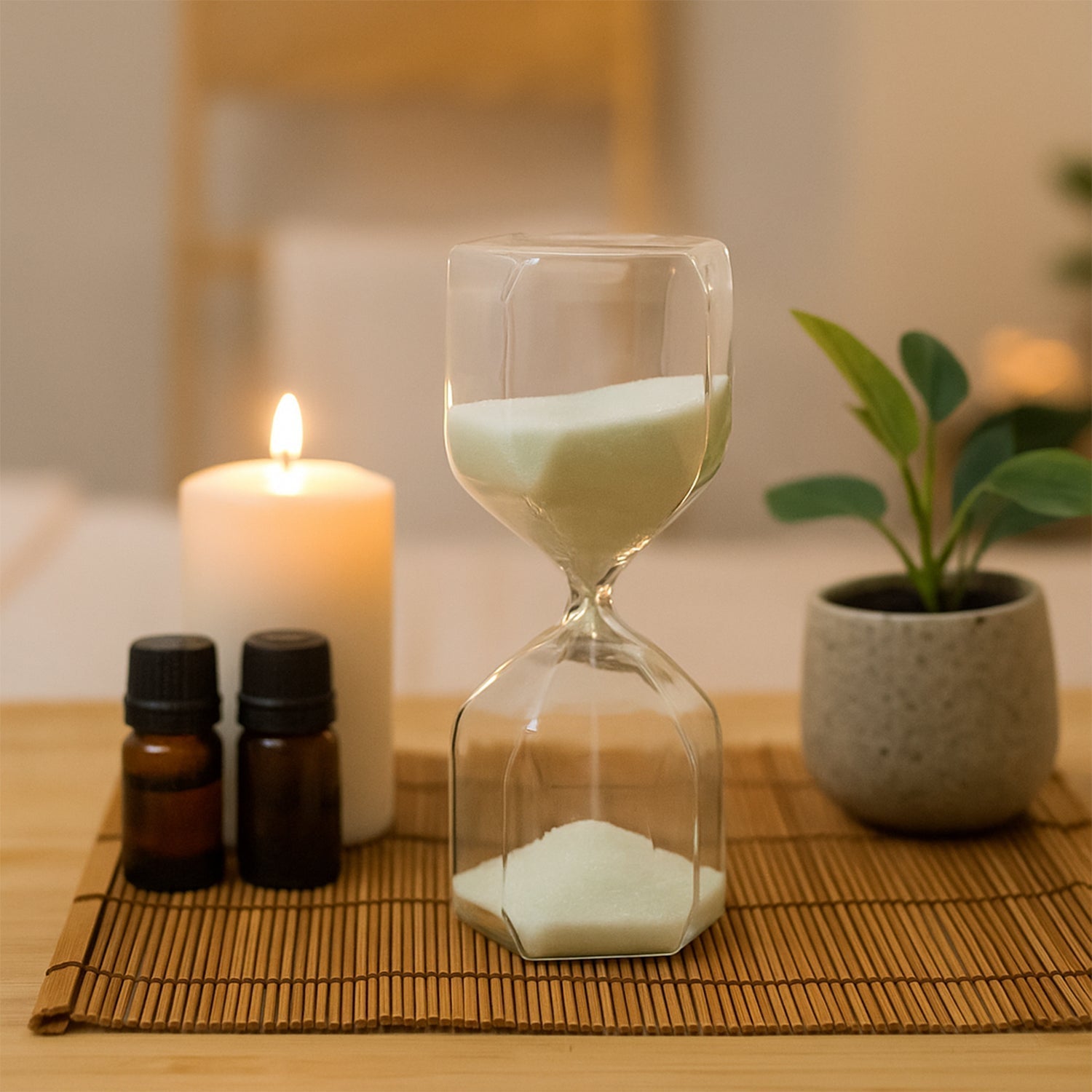 Elegant Glass Hourglass Sand Timer (1 Pc) signaturekarts