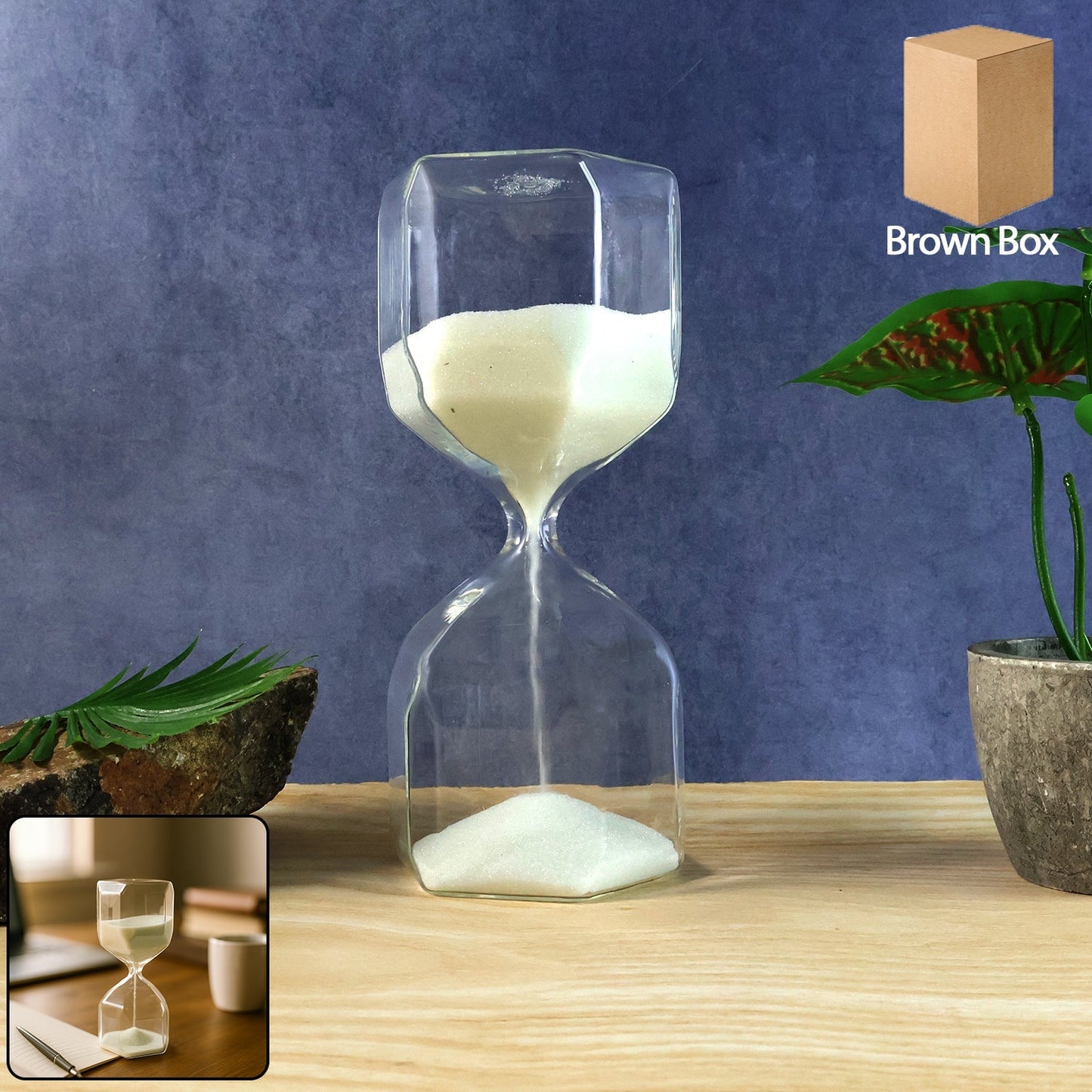 Elegant Glass Hourglass Sand Timer (1 Pc) signaturekarts