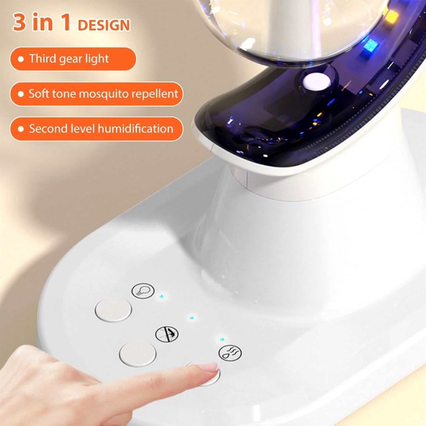 3-in-1 LED Lamp with Humidifier and Mosquito Repellent (1 Pc) signaturekarts