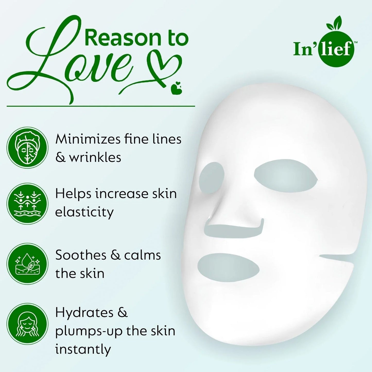 In’lief Hyaluronic Acid 0.1% & Aloe Vera 0.5% Hydrating Facial mask (1 Pc) signaturekarts