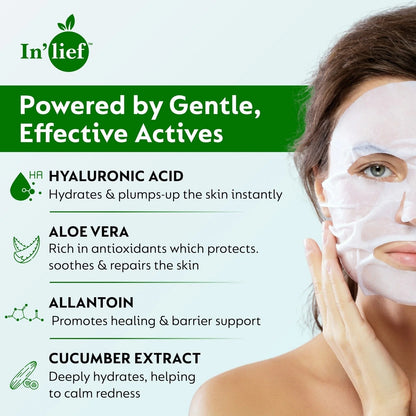 In’lief Hyaluronic Acid 0.1% & Aloe Vera 0.5% Hydrating Facial mask (1 Pc) signaturekarts