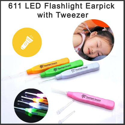 LED Flashlight Earpick with Tweezer Signature Kart