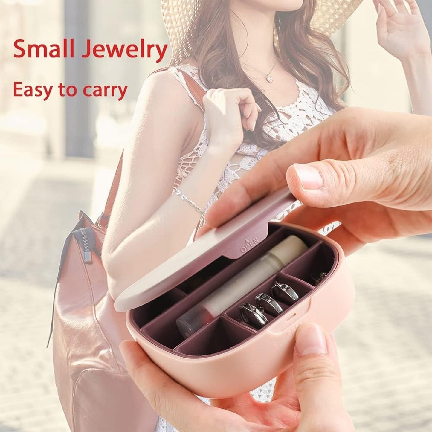 Plastic Jewelry Storage Box with Built-in Mirror & Multi-Section (1 Pc) The Morsignaturekarts