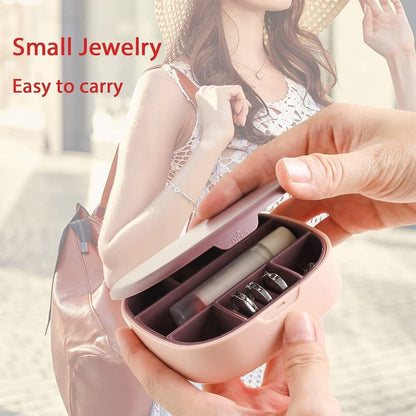 Plastic Jewelry Storage Box with Built-in Mirror & Multi-Section (1 Pc) The Morsignaturekarts