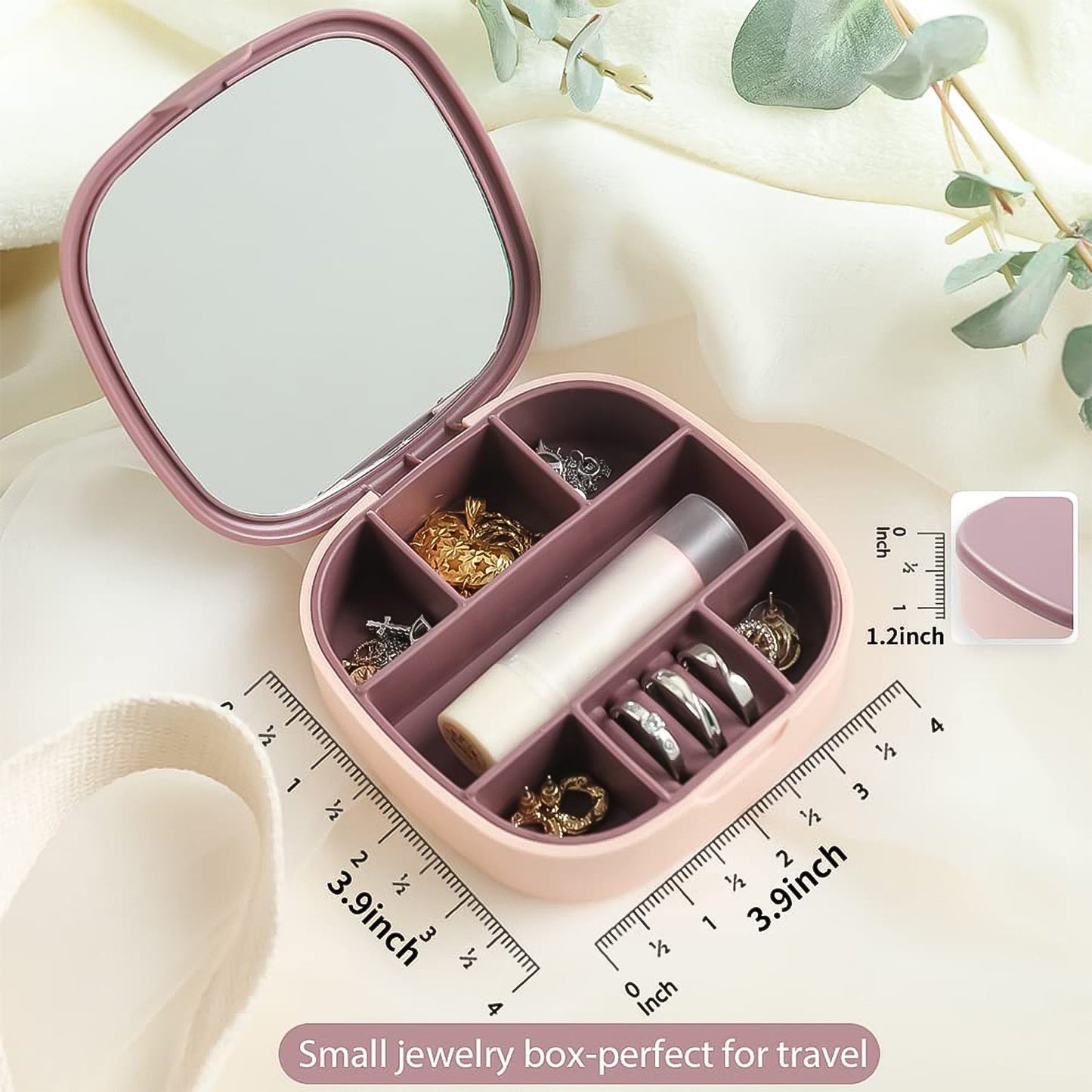 Plastic Jewelry Storage Box with Built-in Mirror & Multi-Section (1 Pc) The Morsignaturekarts