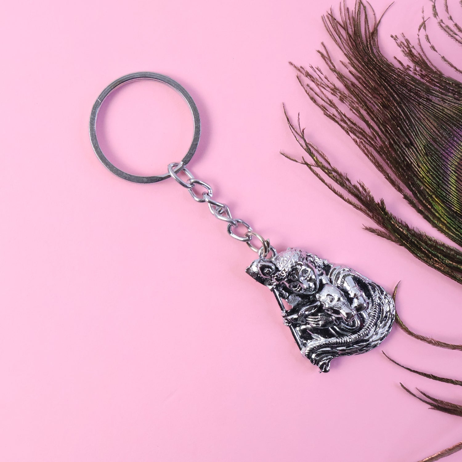 Premium Silver-Finish Metal Keychain (1 Pc) The Morsignaturekarts