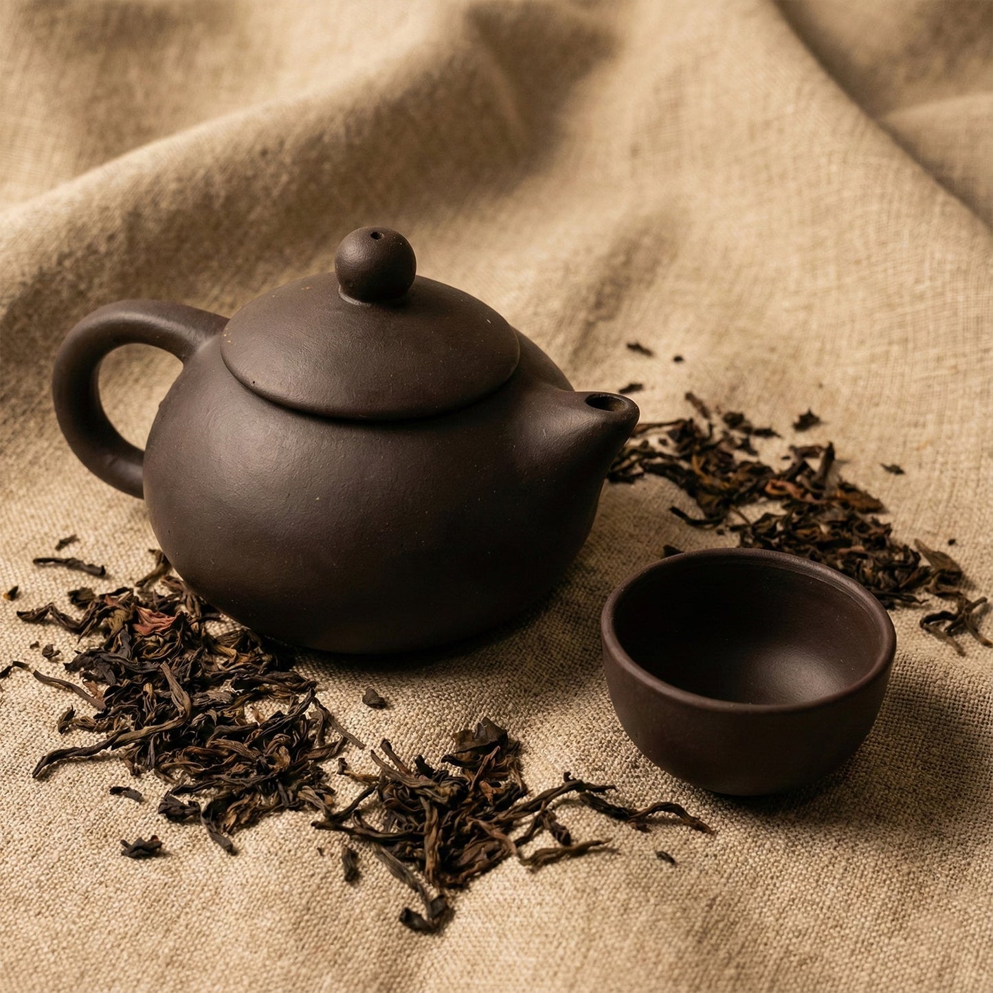 Premium Black Clay / Ceramic Tea Set with Teapot & 4 Cups The Morsignaturekarts