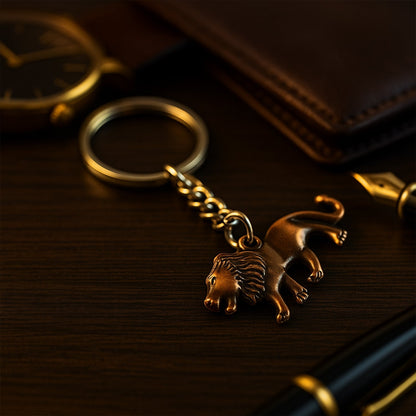 Elegant Walking Lion Metal Keychain (1 Pc) signaturekarts