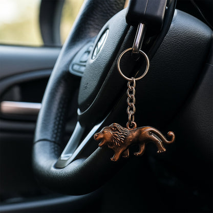 Elegant Walking Lion Metal Keychain (1 Pc) signaturekarts