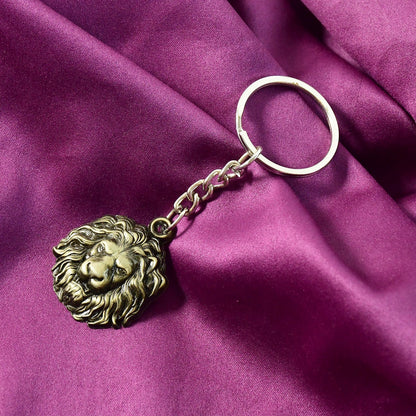 Premium Lion Head Metal Keychain (1 Pc) signaturekarts