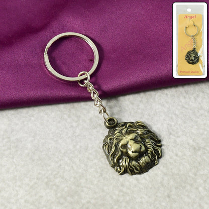 Premium Lion Head Metal Keychain (1 Pc) signaturekarts