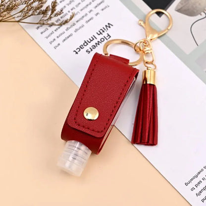 Portable Hand Sanitizer Holder Keychain with Tassel (1 Pc) signaturekarts