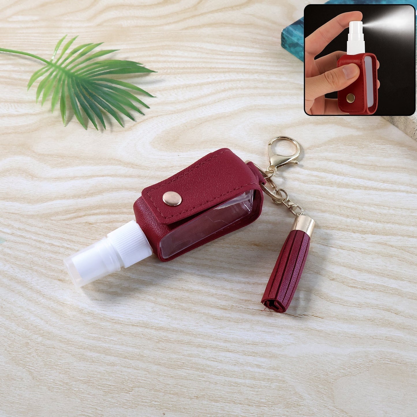 Portable Hand Sanitizer Holder Keychain with Tassel (1 Pc) signaturekarts