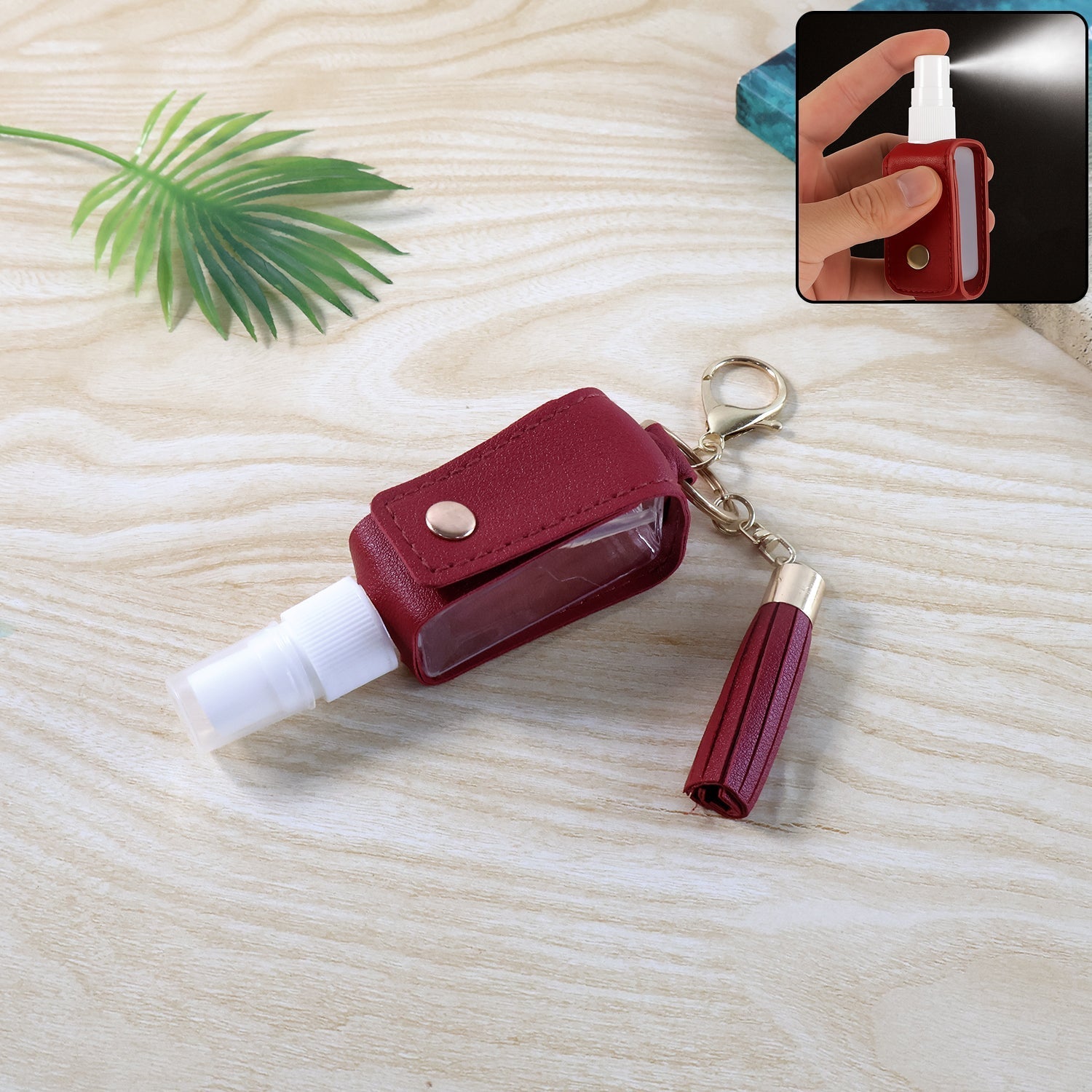 Portable Hand Sanitizer Holder Keychain with Tassel (1 Pc) signaturekarts