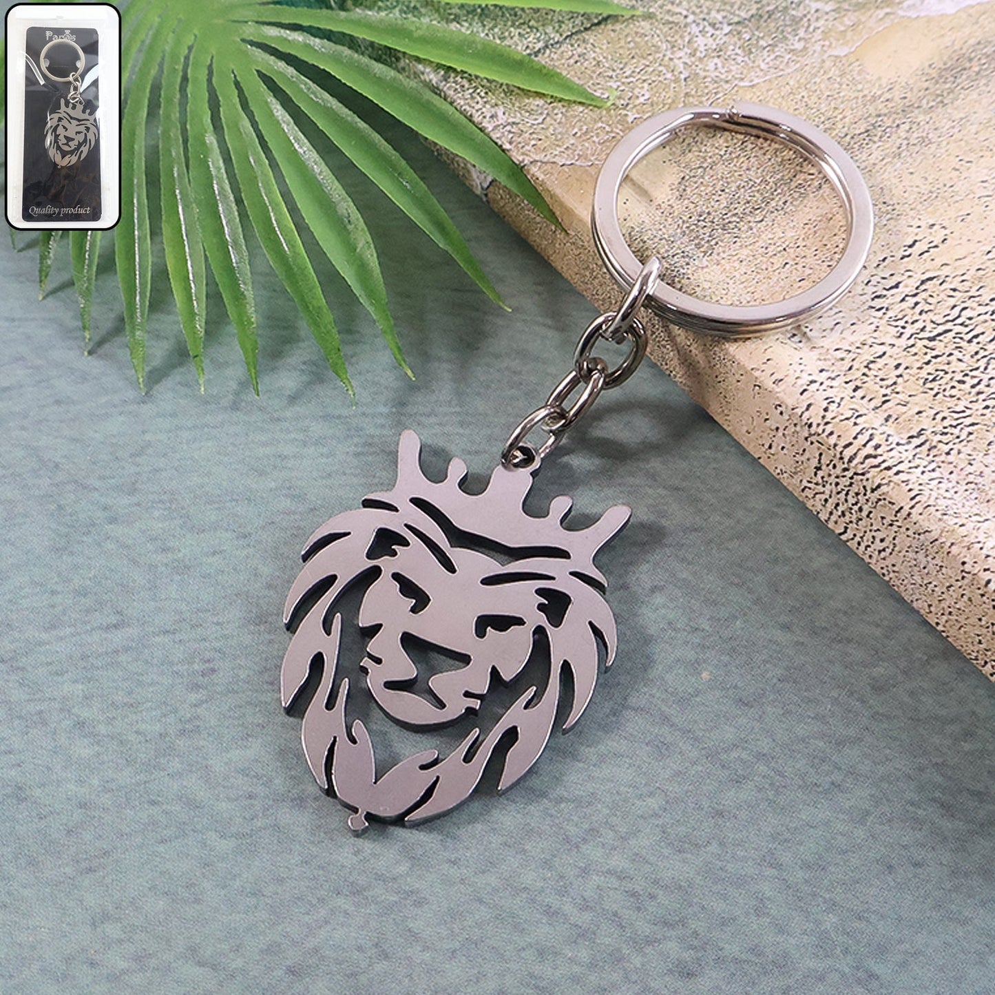 Stylish Metal Lion Head Keychain (1 Pc) signaturekarts