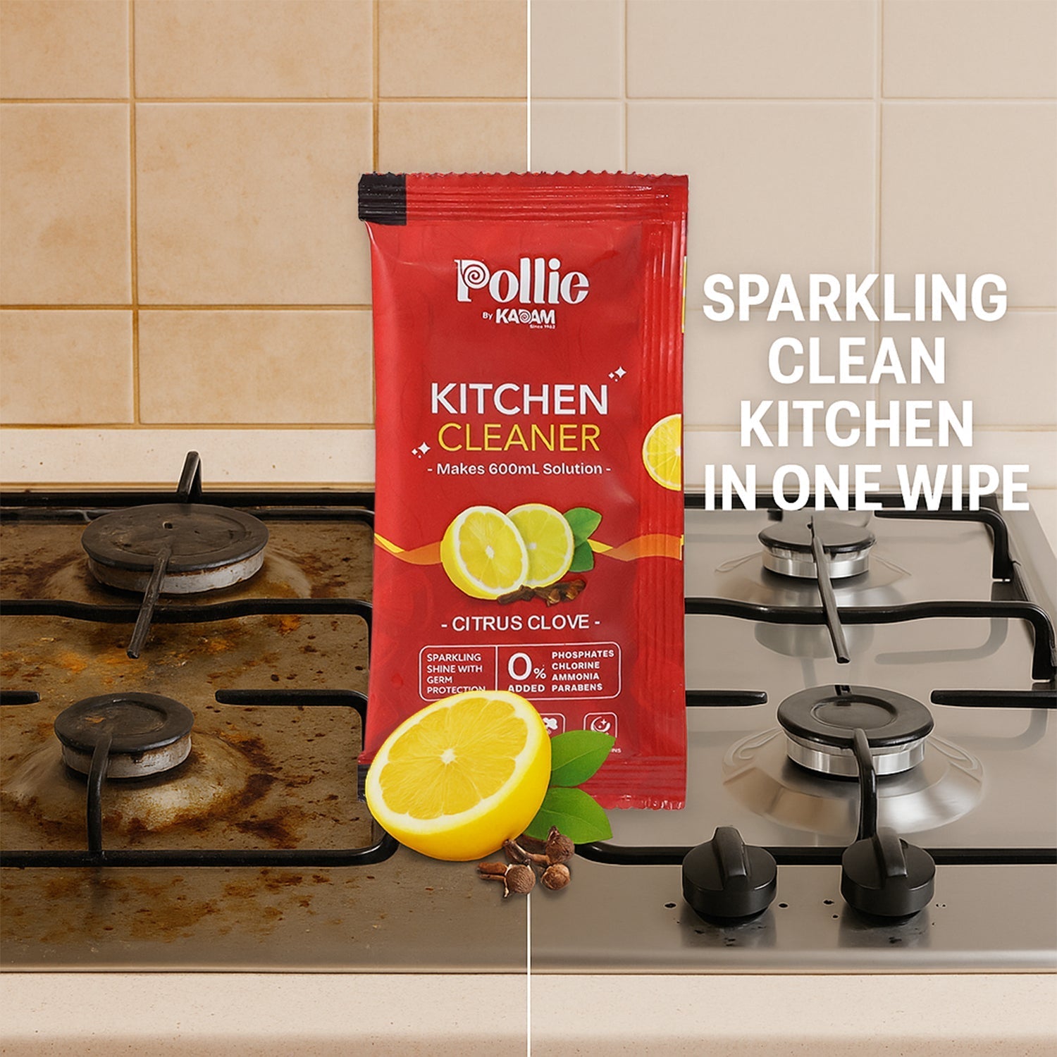 Pollic Kadam Concentrated Kitchen Surface Cleaner Sachet signaturekarts