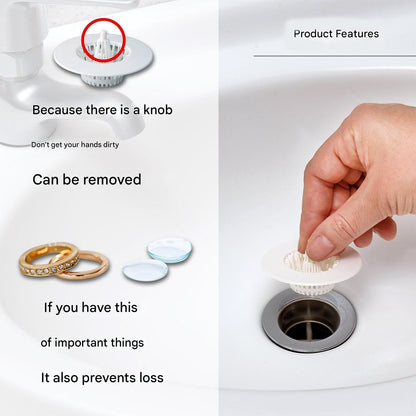 5 Pcs Multipurpose Sink Drain Hair Catcher & Strainer Filter (30~45 mm) The Morsignaturekarts