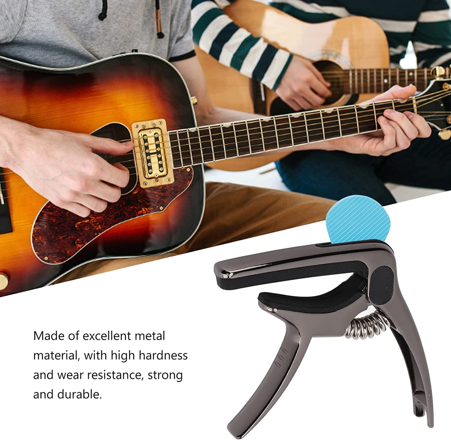 Guitar Capo with Pickup Stand – Soft Capo for Acoustic & Electric Instruments signaturekarts