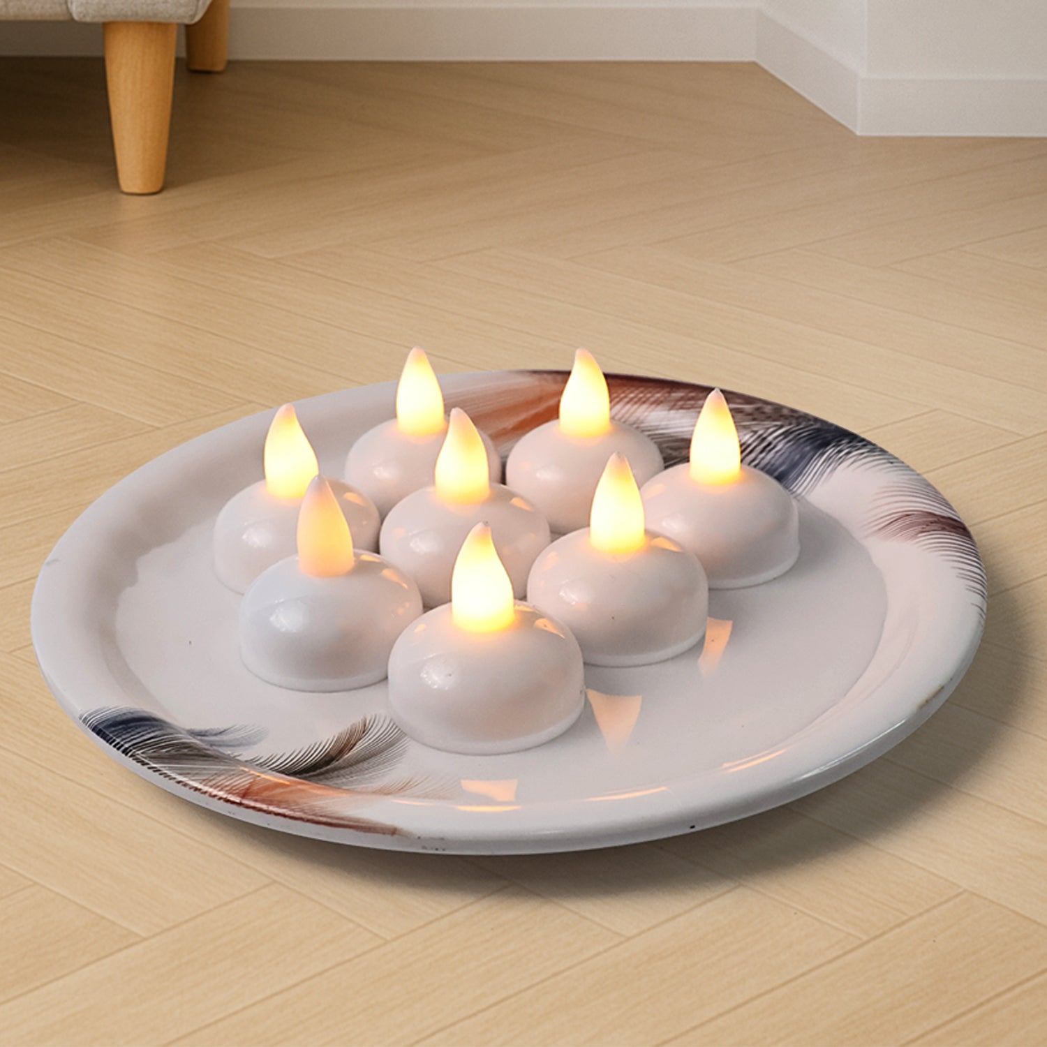 Round LED Flameless Tealight Candles - (8 Pc) signaturekarts