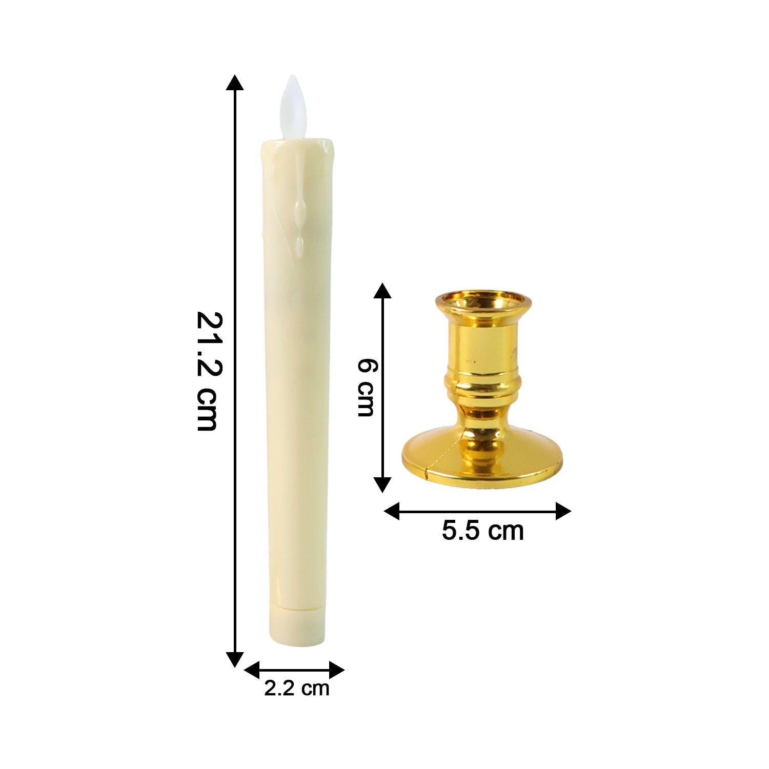 Set of 2 LED Flameless Taper Candles signaturekarts