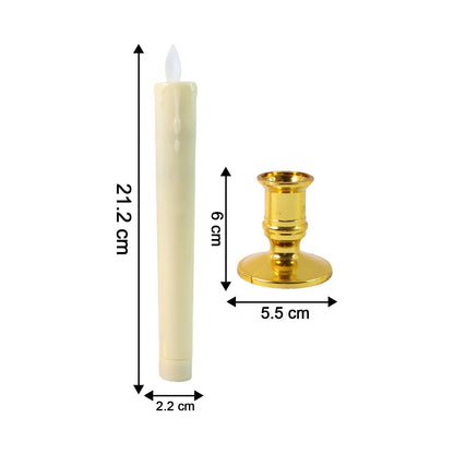 Set of 2 LED Flameless Taper Candles signaturekarts