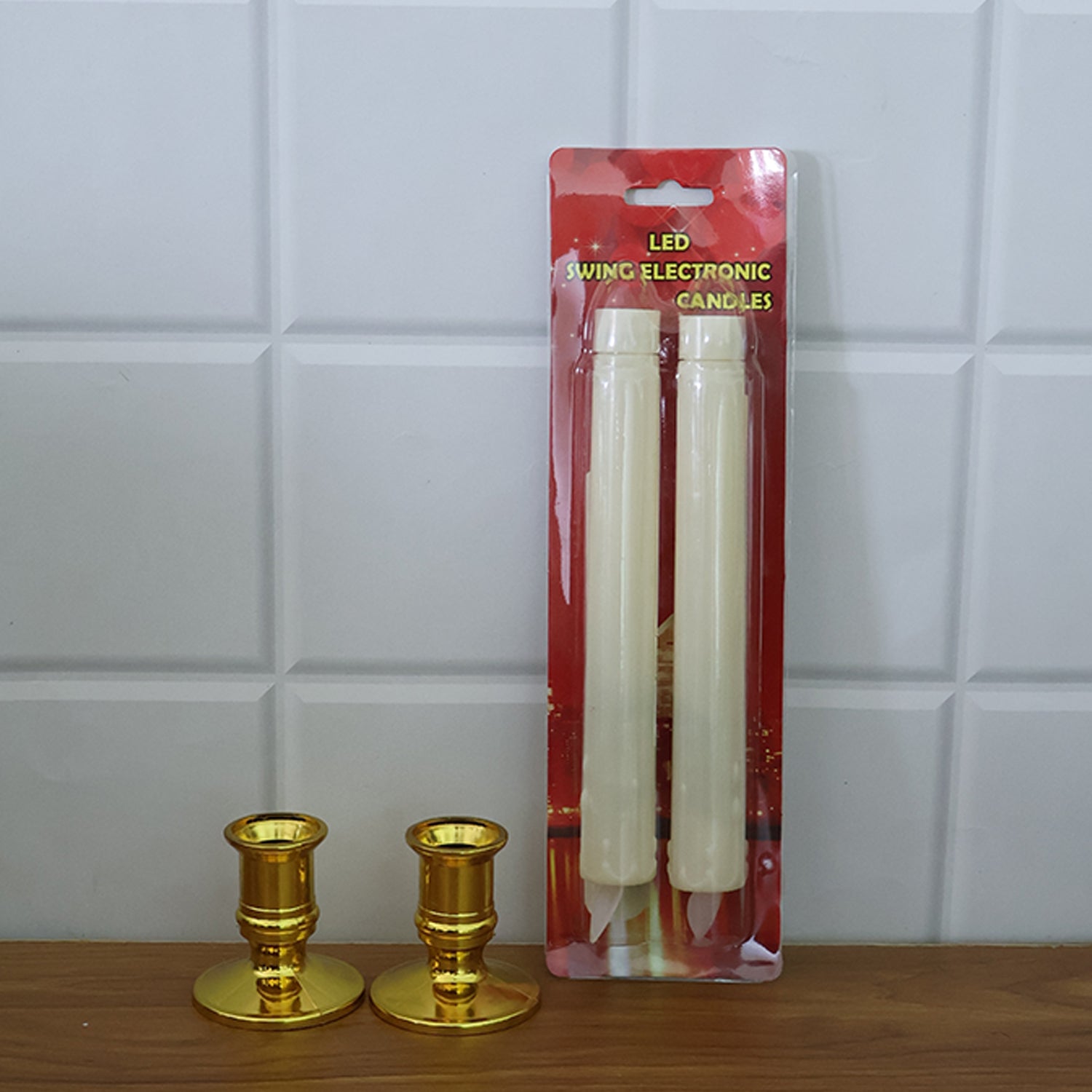 Set of 2 LED Flameless Taper Candles signaturekarts