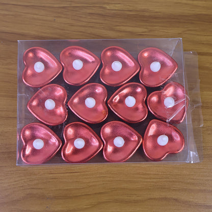 Heart Shaped LED Tea Light Candles (Mix Color / 12 Pc) signaturekarts